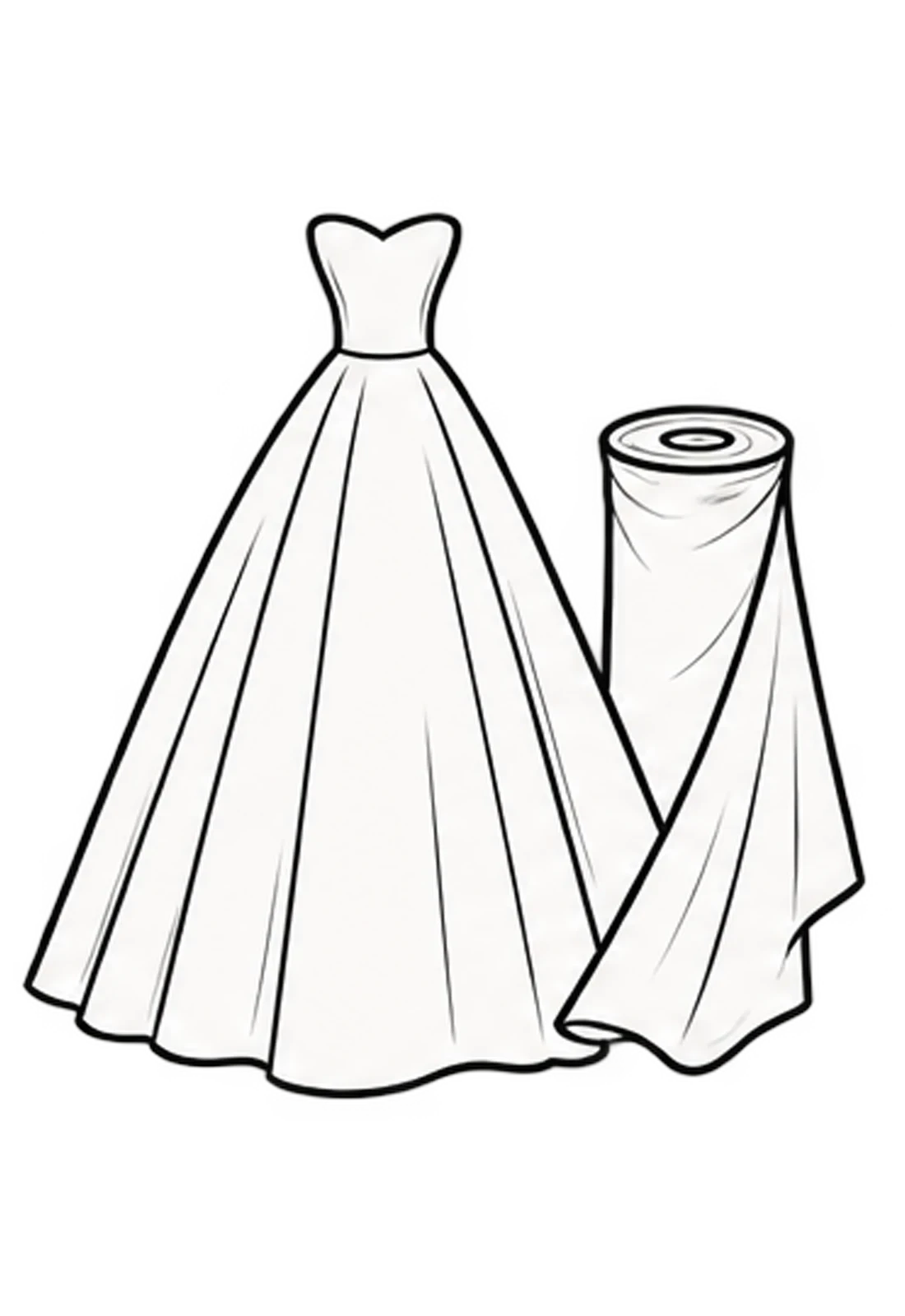 Model wearing an ivory satin wedding gown with long lace sleeves, an off-the-shoulder neckline, and a full flowing skirt.