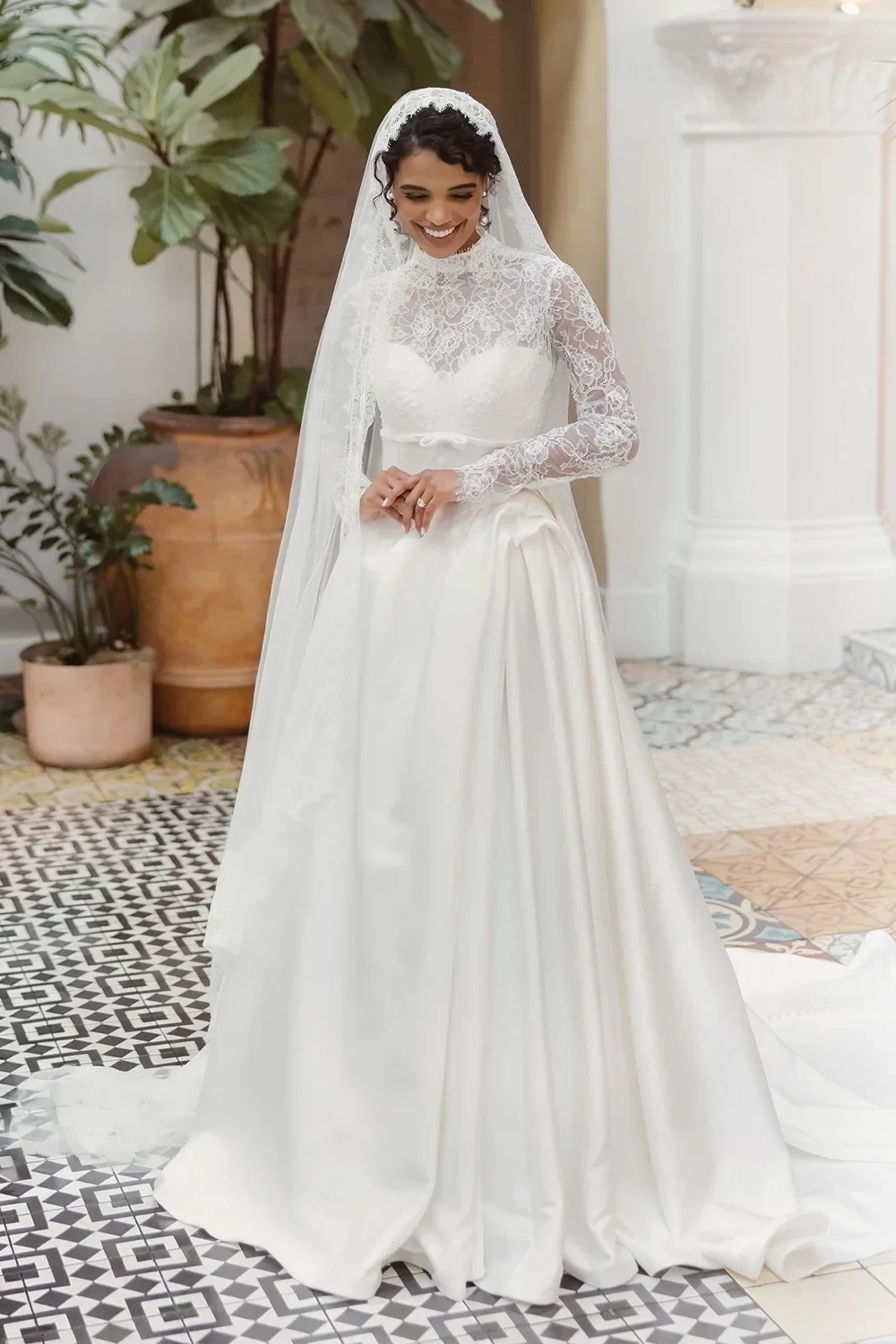 Model wearing an Essense of Australia bridal dress
