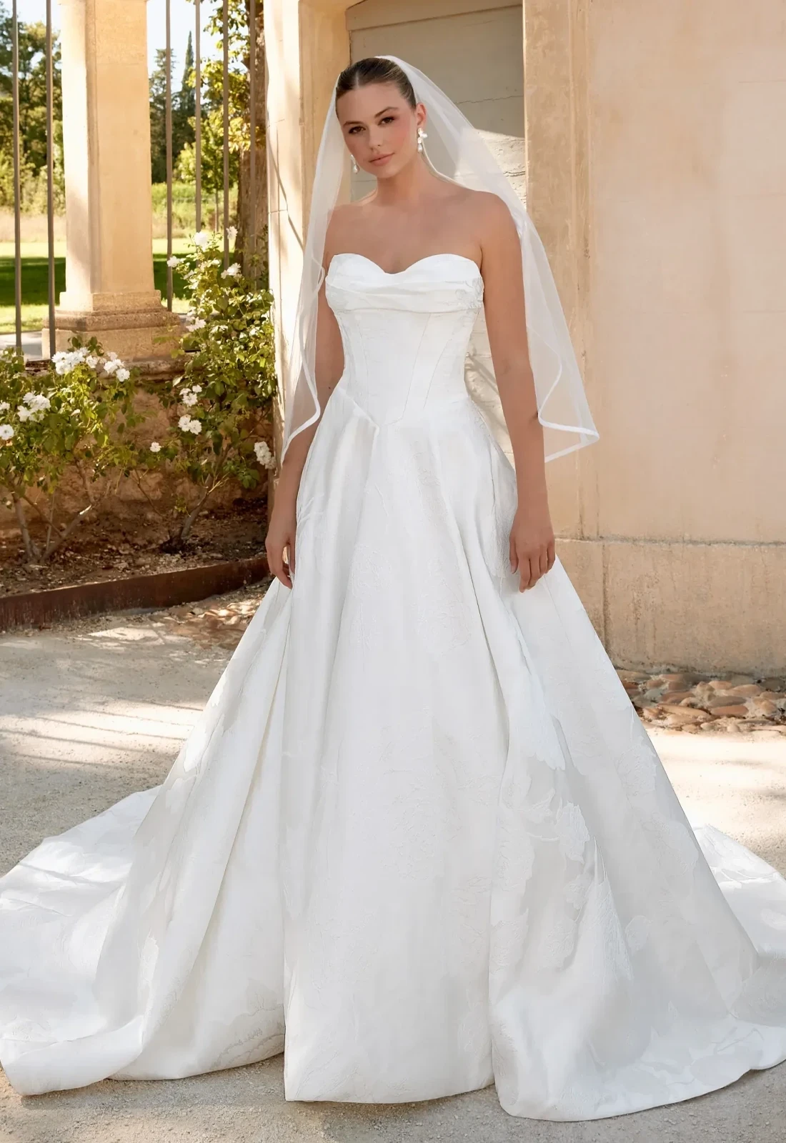 Model wearing a Traditional but Modern gown
