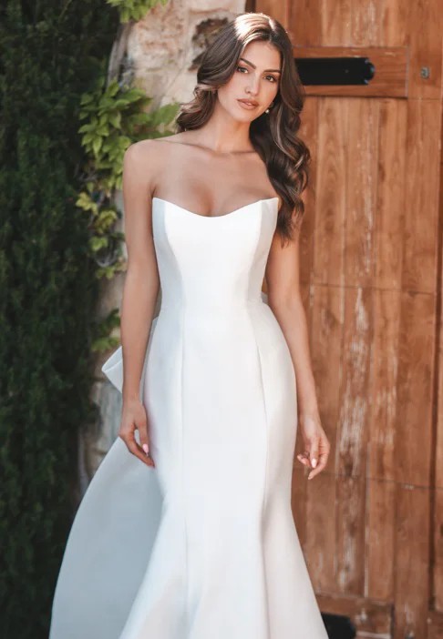 Model wearing a Traditional but Modern gown