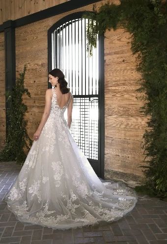 Essense of Australia - OTR Style #D3358 #0 (IV-AL) Ivory Lace Tulle and Regency Organza over Almond Gown / Long / (CQ) Clear Beading and Glitte thumbnail