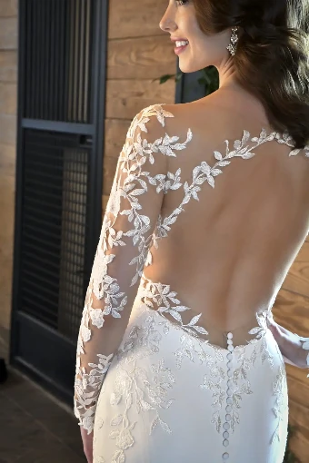 Essense of Australia - OTR Style #D3379 #9 (IV-PL) Ivory Gown w Porcelain Tulle Illusion thumbnail