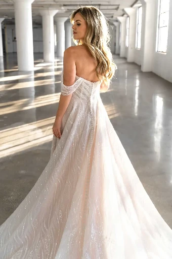Essense of Australia - OTR Style #D3648 #30 Ivory Patterned Tulle and Organza over Ivory Gown thumbnail