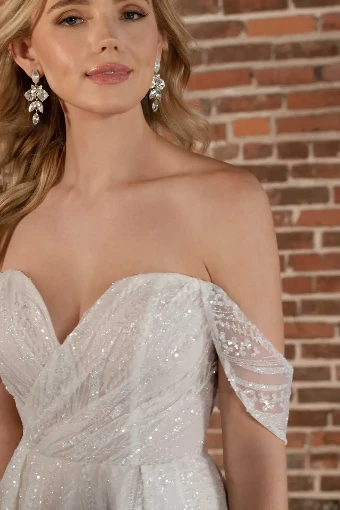 Essense of Australia - OTR Style #D3648 #14 Ivory Patterned Tulle and Organza over Ivory Gown thumbnail