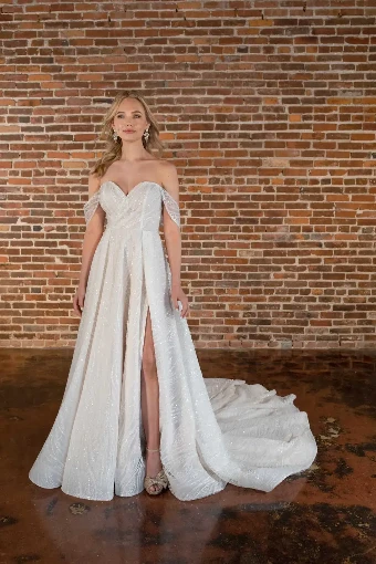 Essense of Australia - OTR Style #D3648 #2 Ivory Patterned Tulle and Organza over Ivory Gown thumbnail