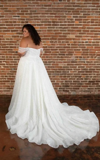 Essense of Australia - OTR Style #D3648 #24 Ivory Patterned Tulle and Organza over Ivory Gown thumbnail