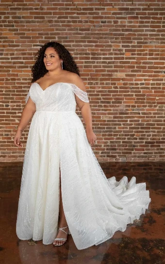 Essense of Australia - OTR Style #D3648 #4 Ivory Patterned Tulle and Organza over Ivory Gown thumbnail