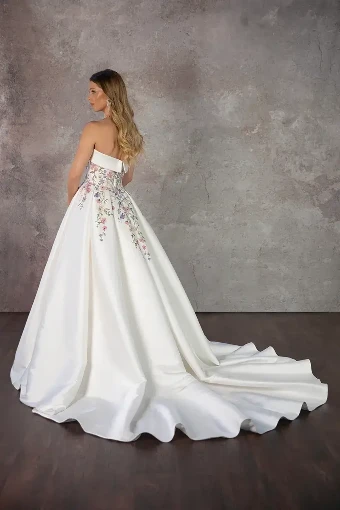 Essense of Australia - OTR Style #D4217 #3 Blue Blush Lace on Ivory Gown thumbnail
