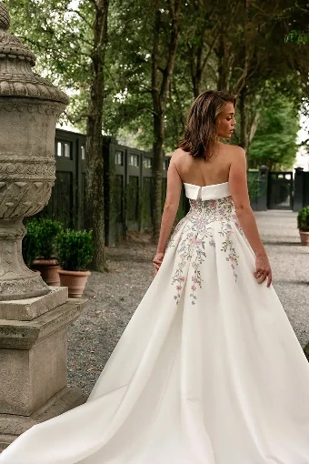 Essense of Australia - OTR Style #D4217 #4 Blue Blush Lace on Ivory Gown thumbnail