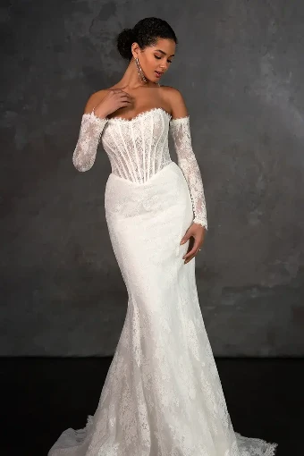 Essense of Australia - OTR Style #D4287 #2 Ivory Lace on Tulle over Ivory Gown thumbnail