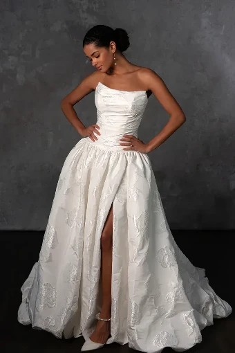 Essense of Australia - OTR Style #D4325 #4 Pure Ivory Jacquard (Taffeta Jacquard) thumbnail